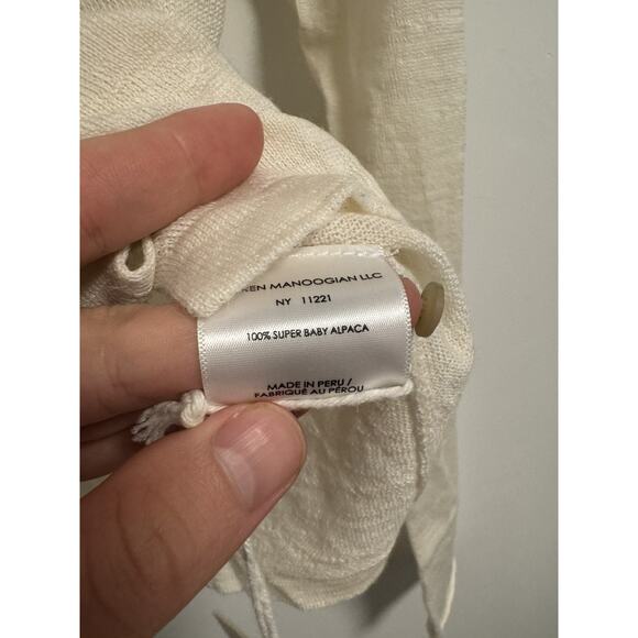 Lauren Manoogian Womens Super Fine Crewneck Cardigan White Small NWT MSRP:$370 - Picture 7 of 8